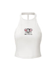 Betty Boop Bow Halter Tennis Top - Paris White