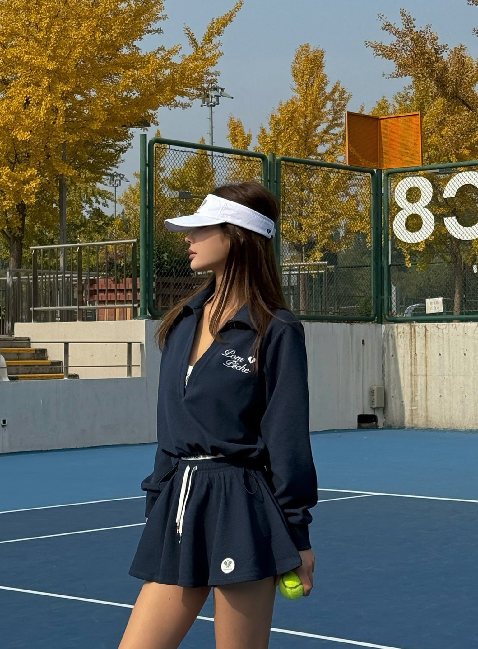 Chic Tennis Sweatshirt - Navy Blue