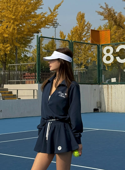 Chic Tennis Sweatshirt - Navy Blue