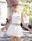 Poise™ Open-Back Polo Tennis Top – White