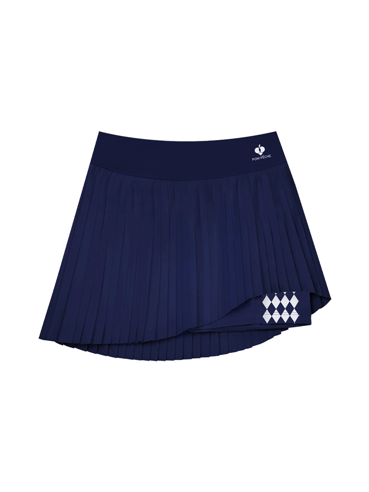 Short Pleated Tennis Skirt Navy Blue - Asymmetrical Charm