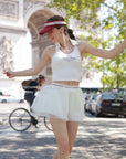 Poise™ Open-Back Polo Tennis Top – White