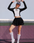 Betty Boop Long Sleeve Top - White & Paris Black