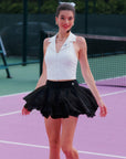 Spin™ Petal Tiered Tennis Skirt - Black