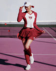 Betty Boop Long Sleeve Top - White & Paris Red