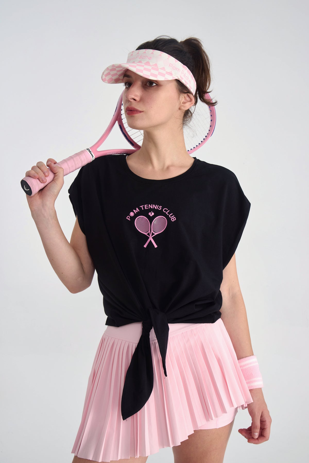 Maya Black Pink Casual Loose Tops Pullover