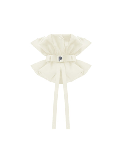 AURORA BOW SCRUNCHIE - Paris White
