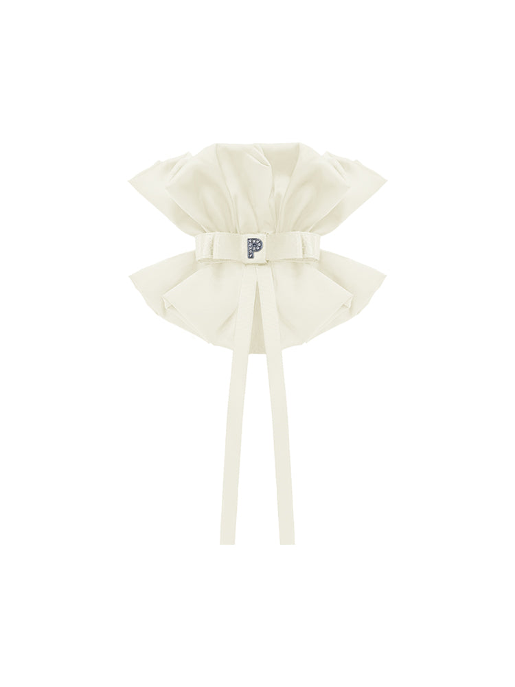 AURORA BOW SCRUNCHIE - Paris White