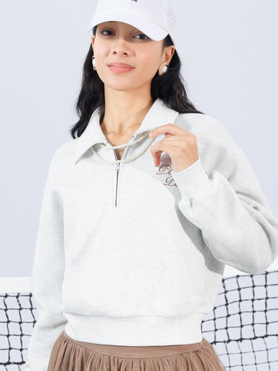 ZIVA Polo Sweatshirt - Light Gray