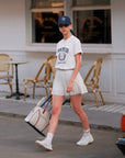 Campus Tee  - White & Navy