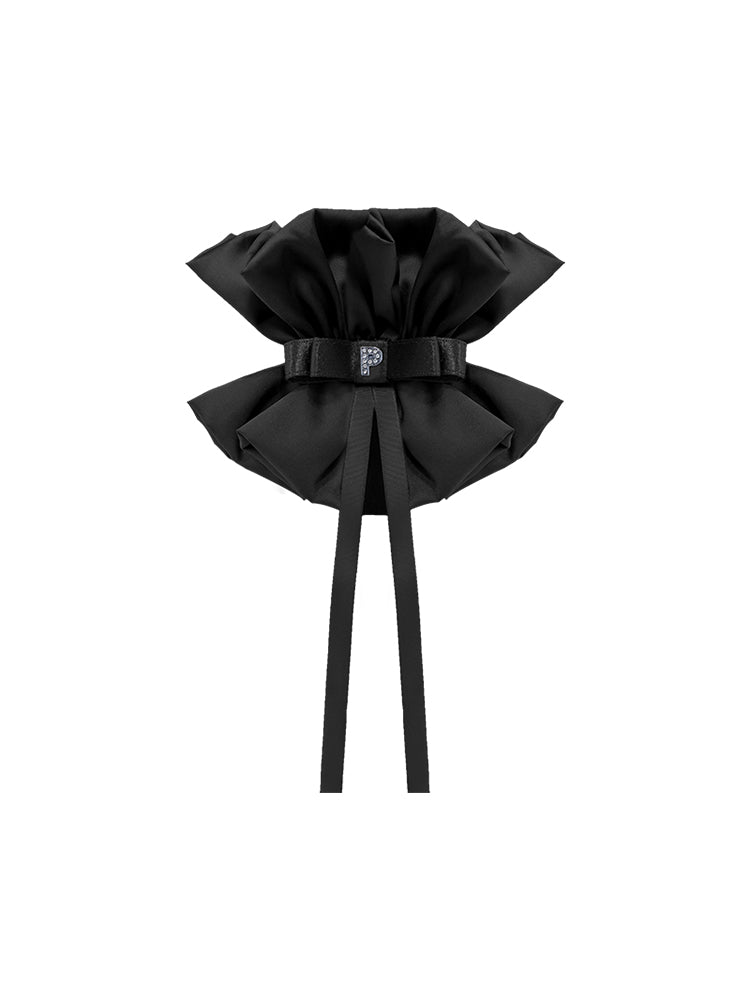 AURORA BOW SCRUNCHIE - CHANSON BLACK
