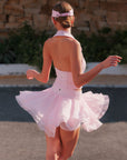 Rose Halter Polo & Petal Tiered Tennis Set – Pink