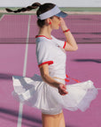Betty Boop Bow Pleated Tennis Skirt - white