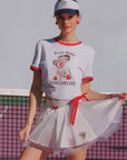 Betty Boop Bow Pleated Tennis Skirt - white