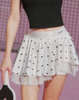 Betty Boop Spin™ Heart Dot Lace Skirt – White/Black