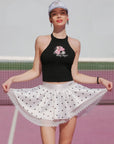 Betty Boop Spin™ Heart Dot Lace Skirt – White/Black