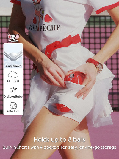 Betty Boop Bow Pleated Tennis Skirt - white