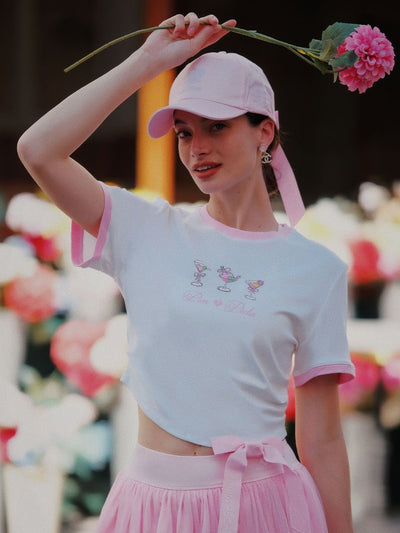 Bow T-shirt - Cherry Blossom Pink