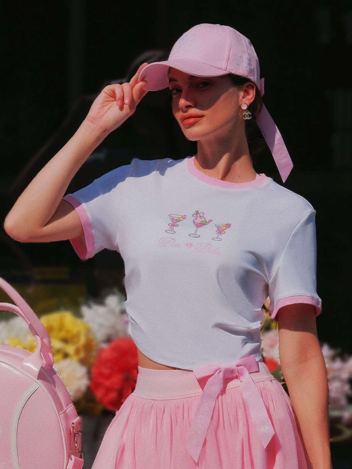 Bow T-shirt - Cherry Blossom Pink