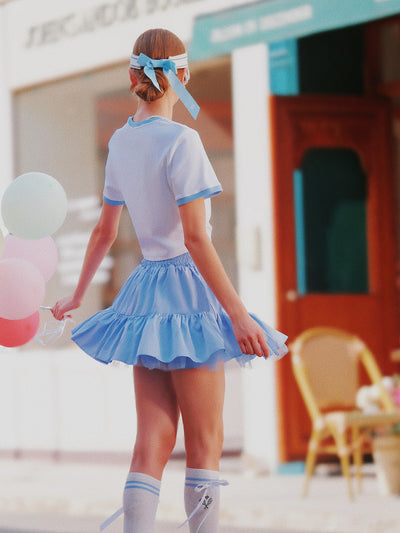 Bow Tee T-shirt - Sky Blue