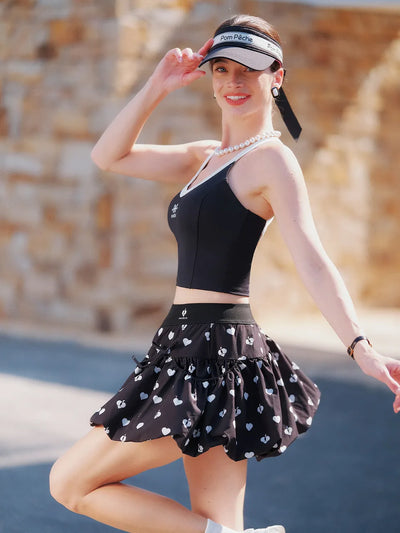 Bubble A-Line Tennis Skirt - Black