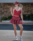 Bubble A-Line Tennis Skirt - Wine Red