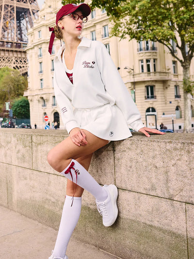 Flowy A-Line Tennis Skirt - White