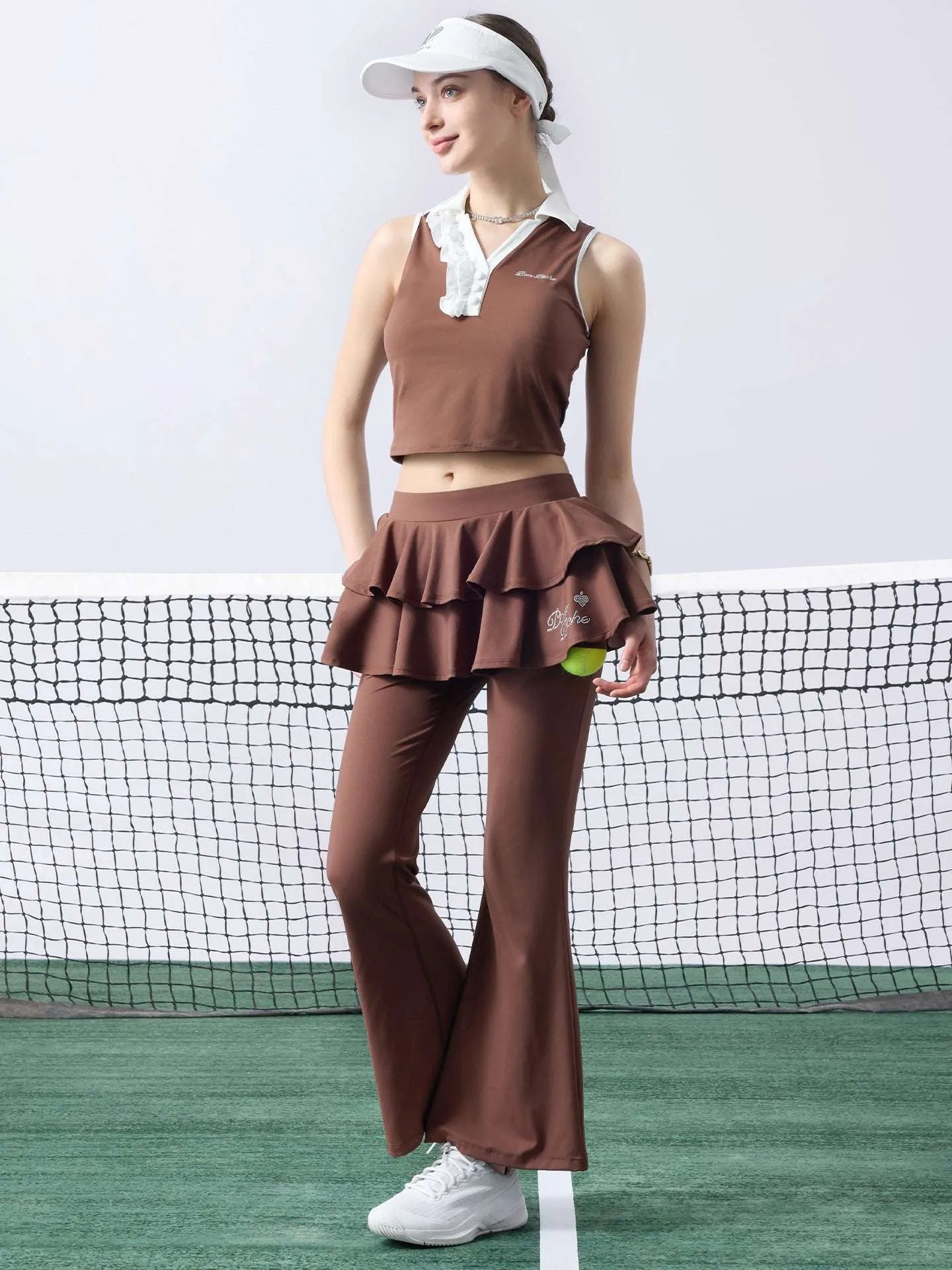 Woman walking in Rurrle Skirted Tennis Pants
