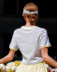 Contrast Trim Tennis Tee - White & Yellow
