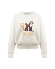 Soft, casual sweatshirt featuring a playful dog-and-tennis graphic, perfect for relaxed, sporty looks.