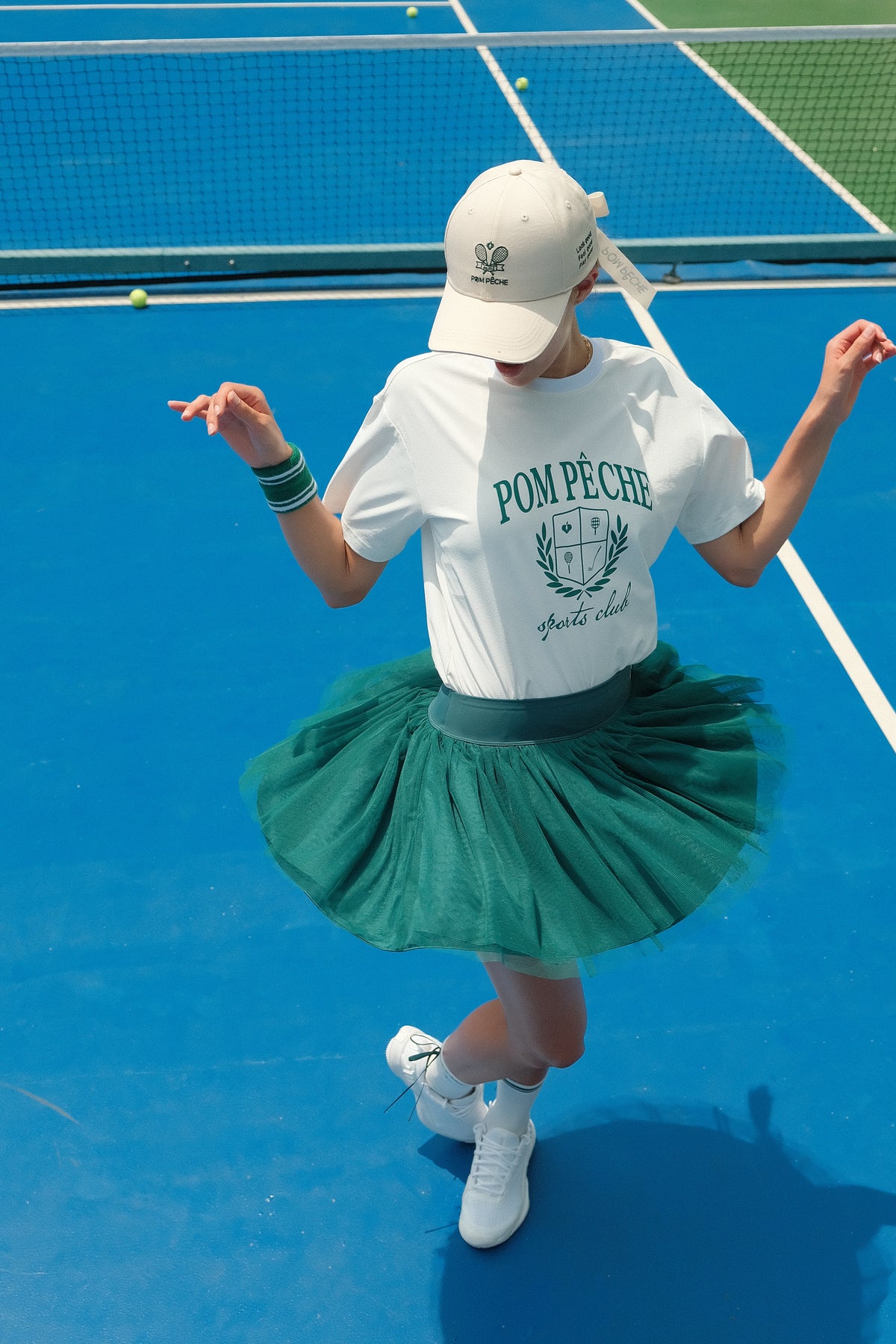 FREYA Double Layer Mesh Dark Green Tennis Skirt