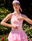 pink tennis polo tank built-in bra pads and easy on& off