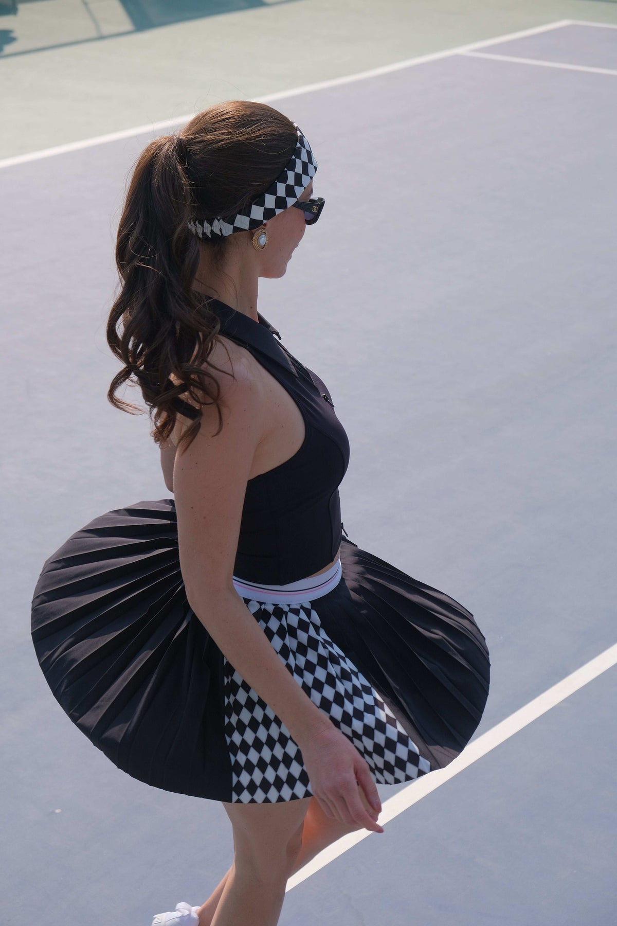 EVE Overlap 2-in-1 Pleated Tennis Skirt - Checkerboard