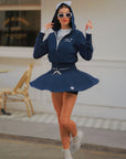 Flowy A-Line Tennis Skirt - Navy blue