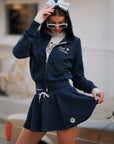 Flowy A-Line Tennis Skirt - Navy blue