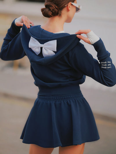 Flowy A-Line Tennis Skirt - Navy blue