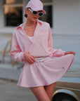 Flowy A-Line Tennis Skirt - Pink