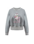 Soft, casual sweatshirt featuring a playful dog-and-tennis graphic, perfect for relaxed, sporty looks.