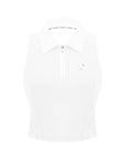 Half-Zip Polo Tennis Tank - White