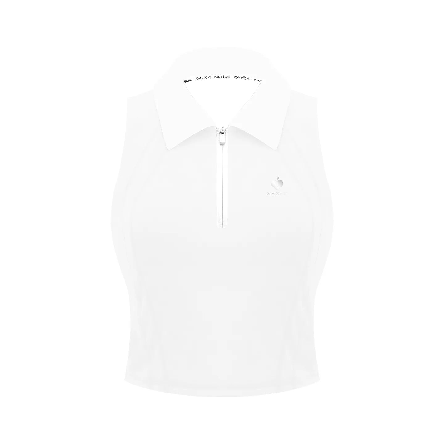 Half-Zip Polo Tennis Tank - White