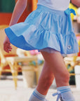 Layered Ruffle Tennis Skirt - Sky Blue