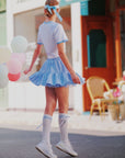 Layered Ruffle Tennis Skirt - Sky Blue