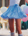 Layered Ruffle Tennis Skirt - Sky Blue