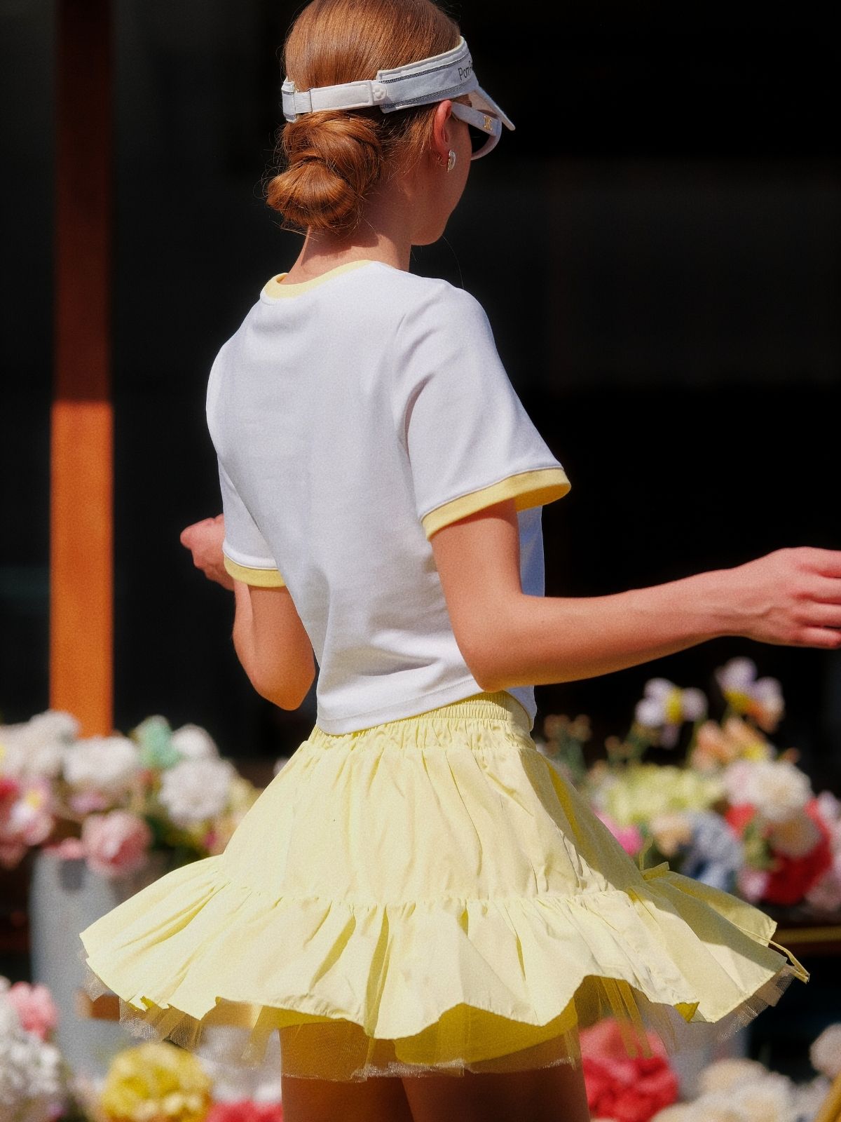 Layered Ruffle Tennis Skirt - Yellow