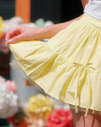 Layered Ruffle Tennis Skirt - Yellow