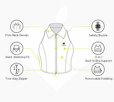 Bright yellow zip-front tennis tank with a collar and subtle logo, offering a chic look for on-court wear.