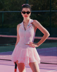 Rose Halter Polo & Petal Tiered Tennis Set – Pink