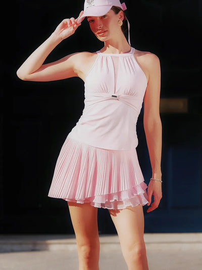 Mesh Halter Tank - Pink