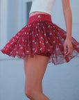 Spin™ Heart Dot Mesh Skirt - Red