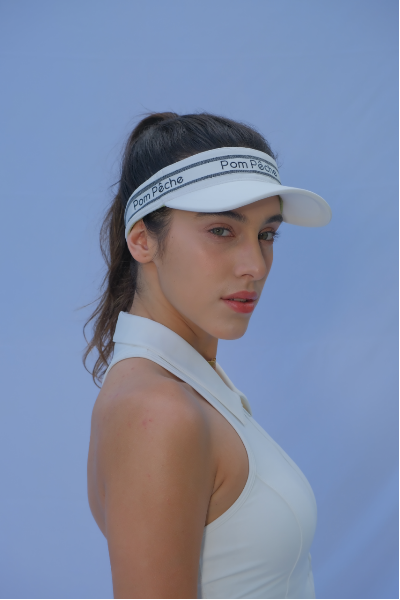 Zoe White Adjustable Visor Cap Hat